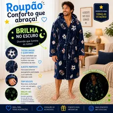 Roupão Adulto Microfibra brilha no escuro unissex tamanho único