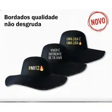 Chapéu Cata Ovo original de feltro Natanzinho Bordado Luxo Estilo Sertanejo e Caminhoneiro Premium Unissex