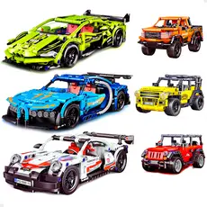 Carrinho de Montar Miniatura Blocos Diversos Modelos Grandes 1:14 Super Carros Gran Turismo  a Fricção