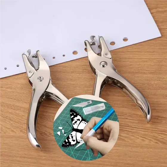 Estilete/Alicate Furador Perfurador Papel Eva Circulo Scrapbook 6mm/3mm