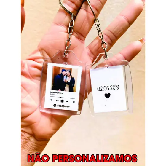 Kit 10, 20, 30, 40 Chaveiro Acrílico Quadrado para Personalizar Lembrancinha (NÃO PERSONALIZAMOS)