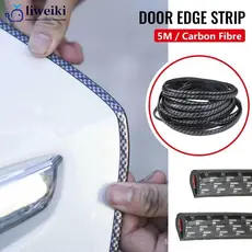 Faixa de proteção anti-riscos decorativa para borda de porta de carro em fibra de carbono de 5 metros N9Z3