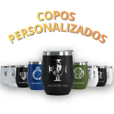 Copos Cuia Térmicos Personalizados Com Time 360ml