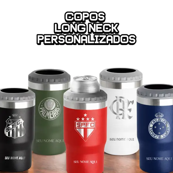 Copo Térmico de Time Porta Long Neck/Lata Personalizado 420ml