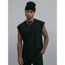 Regata Oversized Masculina 100% Algodão Lisa basica Blusa Over Machão Camiseta Sem Manga Streetwear Descolada