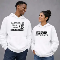 Kit Casal Blusa Moletom Canguru Capuz Namorados Dona Encrenca Combinando Outono Inverno Quente Macio
