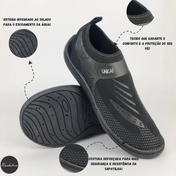 Sapatilha Aquática Neoprene Resistente à Água Solado Antiderrapante para Pesca Caiaque, Jetski  Treino de Perna