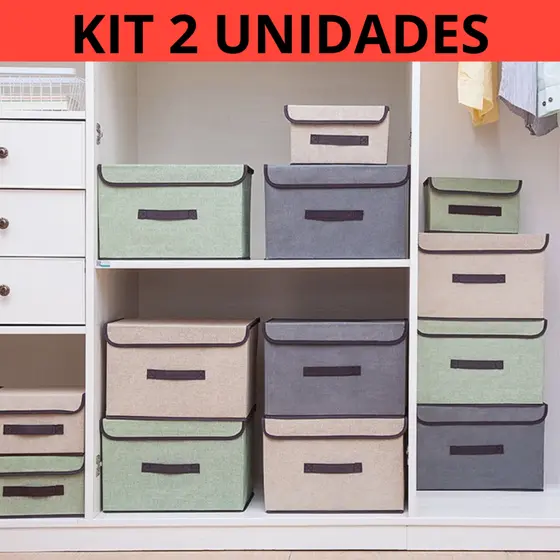 KIT 2 Caixas Organizadora Dobrável Multiuso em TNT