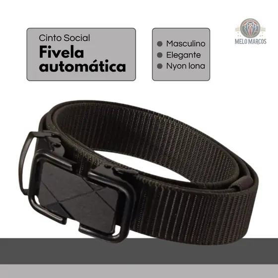 Cinto de Nylon Masculino com Fivela Automática Ideal para Uso Diário e Tático Alta Durabilidade