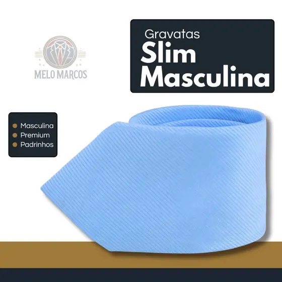 Gravata Slim Masculina Premium Várias Cores Para Padrinhos