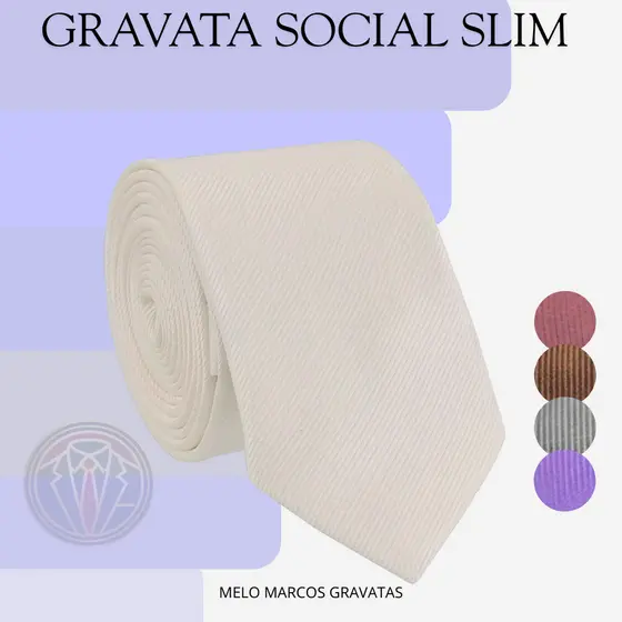 Gravata Social Lisa Slim Premium Trabalhada Para Padrinhos Noivo Casamento