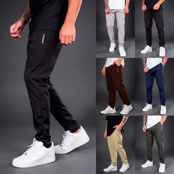 Calça Masculina Elastano Academia Caminhada Elast Fit Flex Motion - Black Targ