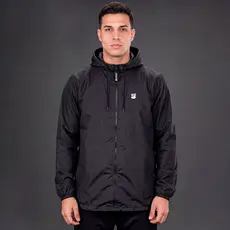 Jaqueta Corta Vento Masculina Impermeável Capuz Ultra Leve Academia Caminhada Ar Livre - Black Targ