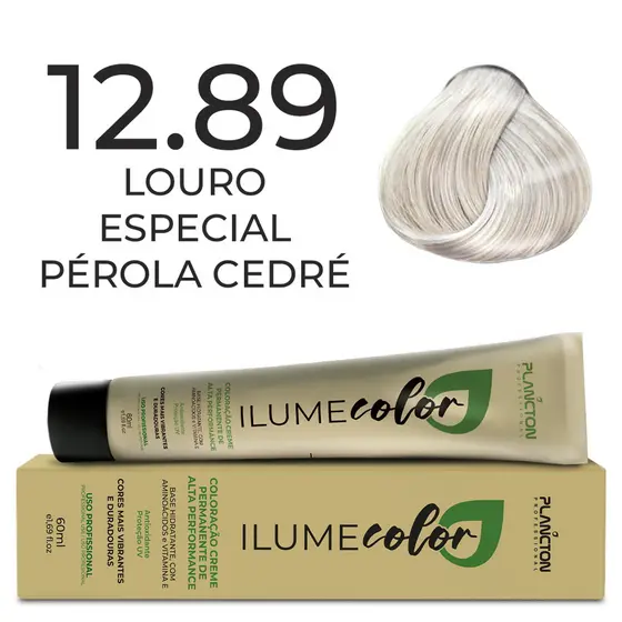 ILUME COLOR PLANCTON COLORAÇÃO - 12.89 LOURO ESPECIAL PÉROLA CENDRE - 60ml