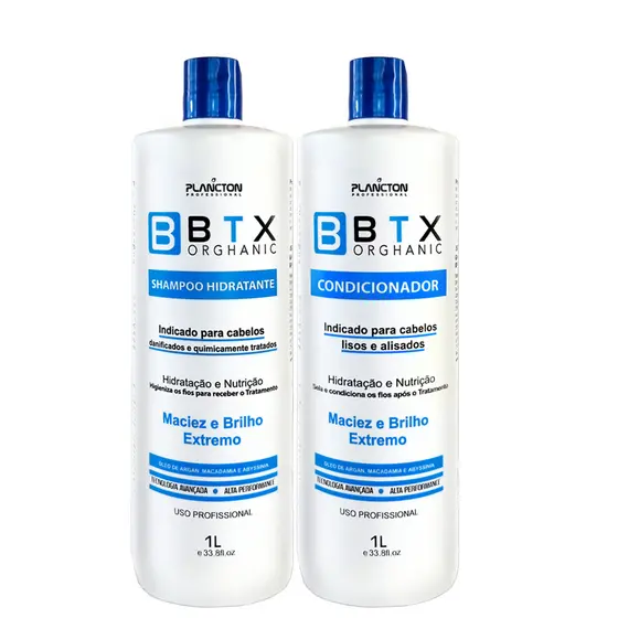 KIT BTX ORGHANIC 1 LITRO (SHAMPOO+CONDICIONADOR) - Plancton Professional