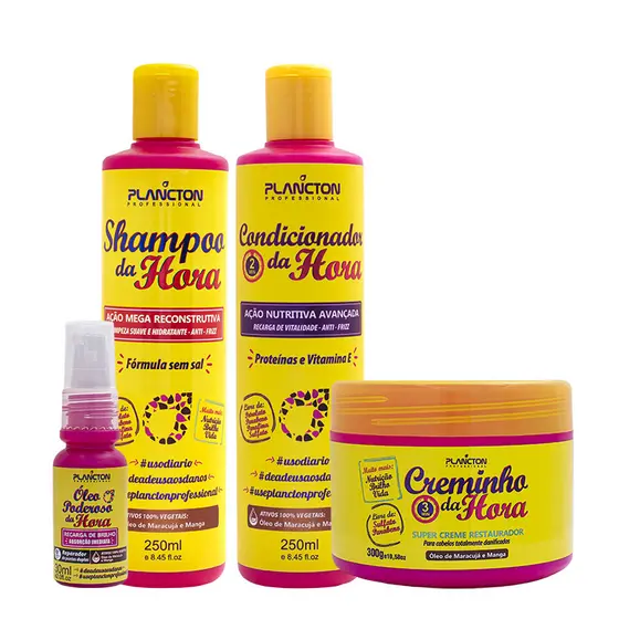 Kit Tratamento Capilar da Hora Super Reconstrução e Nutrição - Plancton Professional