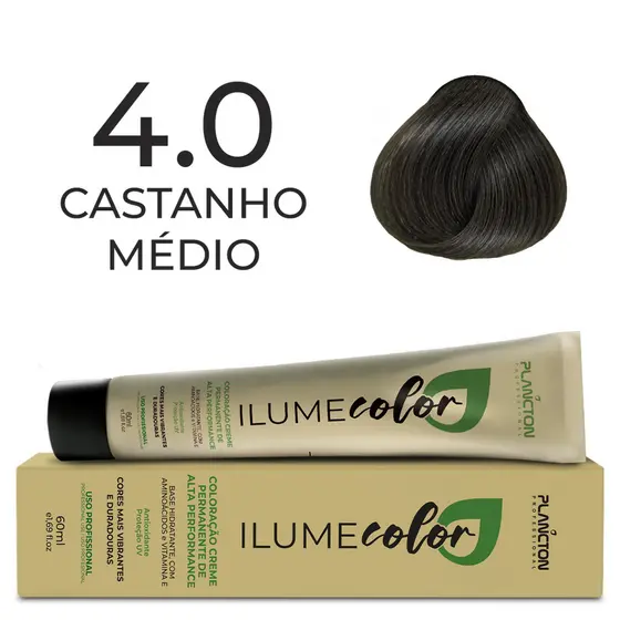 ILUME COLOR PLANCTON COLORAÇÃO - 4.0 CASTANHO MÉDIO - 60ml