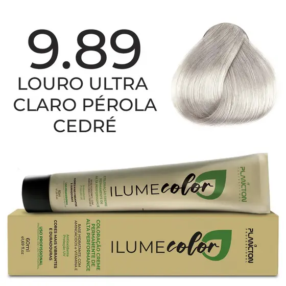 ILUME COLOR PLANCTON COLORAÇÃO - 9.89 ULTRA CLARO PÉROLA CEDRE - 60ml