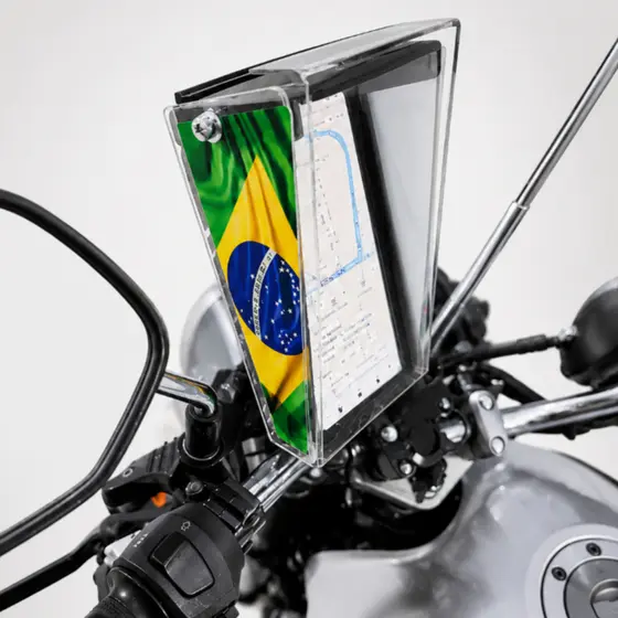 Suporte Celular Moto Antifurto + Capa Impermeável Proteção Chuva Sol