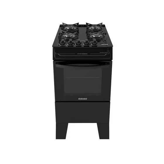 Fogão de Piso Itatiaia 4 Bocas Electra Glass Plus Preto - Bivolt
