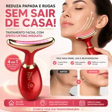 Massageador Facial LED Bivolt Anti Idade Aparelho Facial Rugas Flacidez Papada Elétrico