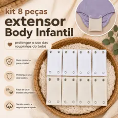 kit 8  peças extensor ou prolongador de body 2 botões bebê