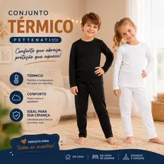 Conjunto Térmico Infantil Premium  Blusa E Calça Peluciada  UV50+  Segunda Pele  Inverno  Quentinho