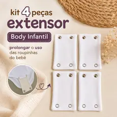 kit 4 peças extensor ou prolongador de body 2 botões bebê