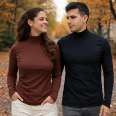 Blusa Térmica Cacharrel Unissex Adulto Peluciada Canelada Gola Alta Inverno