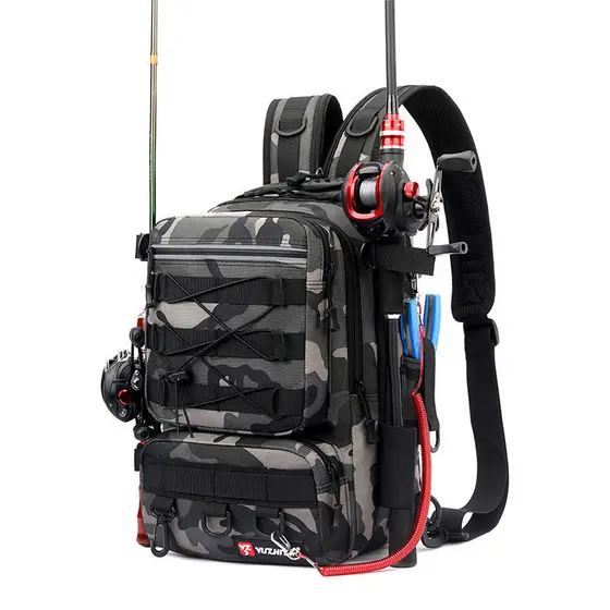 Luya bolsa de pesca de ombro único e duplo multifuncional esportes ao ar livre grande capacidade saco de artes de pesca