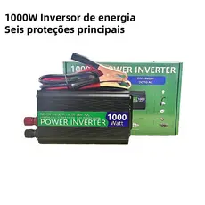 Inversor de voltagem de 12V para 220V 1000W com proteção contra curto-circuito para carro e casa LB521