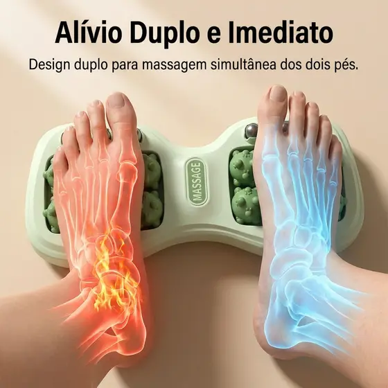 Rolo Massageador de Pés Duplo Massageador Relaxante Para Pés Com Rolos Anatômicos E Pontos De Pressão Uso DiárioPortátil
