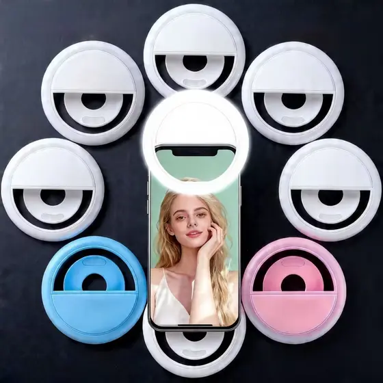 Anel Luminoso Para Celular Flash Selfie Mini Ring Light Clipe Anel Luz Pra Selfie Ring Light Flash Celular Universal