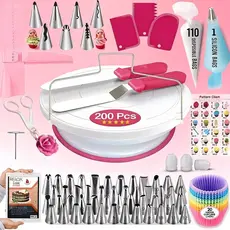 KIT 200/72pcs Decoração de Bico de Aço Inoxidável para Bolo-para Decorar Bolos,Cupcakes e Cookies,Presente para Confei