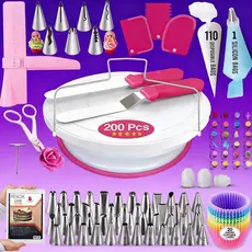 KIT 200/72pcs Decoração de Bico de Aço Inoxidável para Bolo-para Decorar Bolos,Cupcakes e Cookies,Presente para Confei