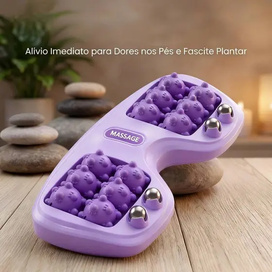 Rolo Massageador de Pés Duplo Massageador Relaxante Para Pés Com Rolos Anatômicos E Pontos De Pressão Uso DiárioPortátil