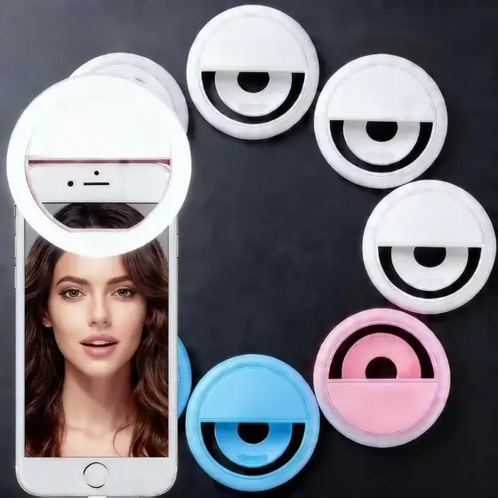 Anel Luminoso Para Celular Flash Selfie Mini Ring Light Clipe Anel Luz Pra Selfie Ring Light Flash Celular Universal