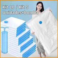 Kit Saco A Vácuo Grande Organizador Edredom Coberto Mala Roupa Viagem De Cama com Bomba Manual Tamanho Grande