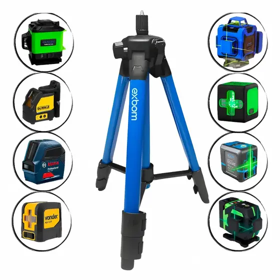 Tripé Para Nível Laser Reforçado Profissional Exbom / Xcold's 1/4 E 5/8