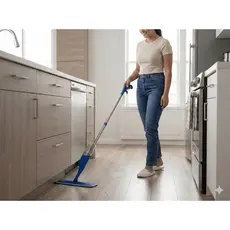 Mop Spray Integrado Limpeza Prática Com Reservatório Cabo Ergonômico Inox Esfregão Passar Pano Chão Cerâmica Vidro Piso