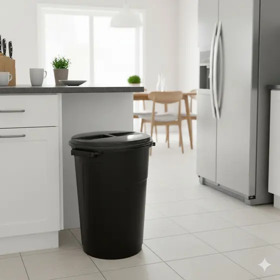 Lixeira Cesto Preto Grande Joga Sujeira Reciclagem Papel Empresa Restaurante Balde Saco Papel