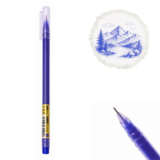 Caneta Gel Azul Ponta Fina Agulha 0,5mm Secagem Rápida Marcação Desenho Técnico Escolar Escritório
