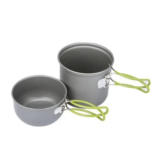 Kit Cozinha Camping 2 Peça em Alumínio com Bolsa Acampamento