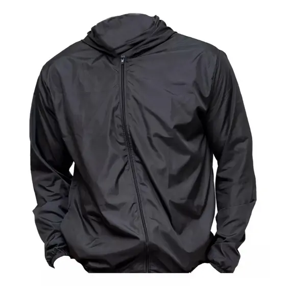 Corta Vento Jaqueta Masculina Com Capuz e Bolso e Ziper Cordão