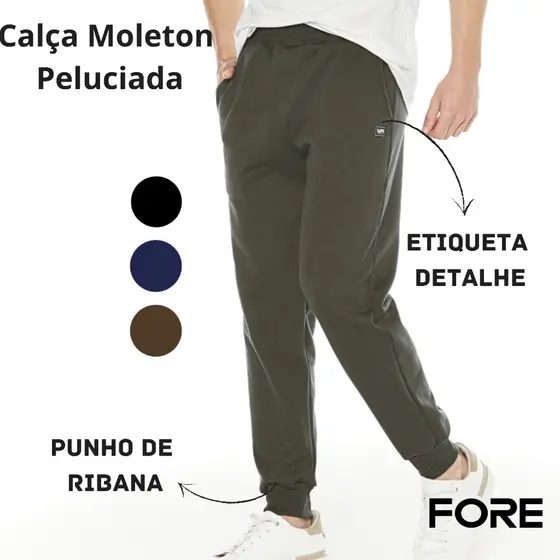Calça Moletom Masculina Grossa Pelucia Algodão 505225-A