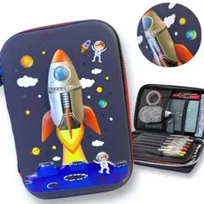 Estojo Escolar Rígido em 3D Infantil - 22x14x5cm com Compartimentos – Vários Modelos