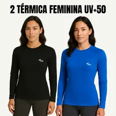Kit Com 2 Camisas Térmicas feminina Proteção Solar UV 50+ Unissex