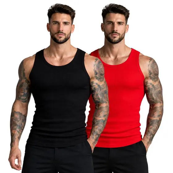 Kit 2 Regata Academia Masculina Modelo Americano Canelada Básica