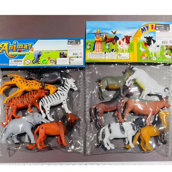 KIT 6 ANIMAIS DE FAZENDA PEQUENOS DE BORRACHA DIVERSOS COM 6 PEÇAS