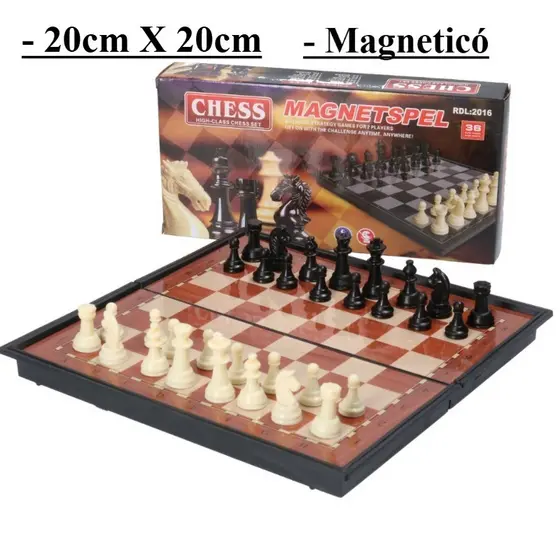 Jogo Xadrez 20X20CM Tabuleiro GRANDE Profissional Dobrável Magnético C/ Imã Pronta Entrega